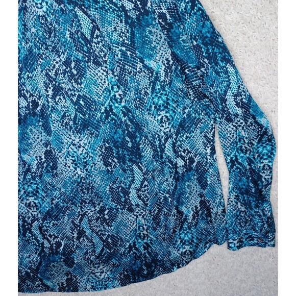 Jones New York Womens 22W Snake Reptile Print Button Blouse Top Streach - Picture 9 of 16